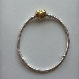 Pandora Gold and Silver Heart Charm Bracelet